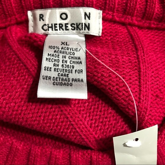 Ron  Chereskin red sweater long XL NWT - Picture 2 of 7